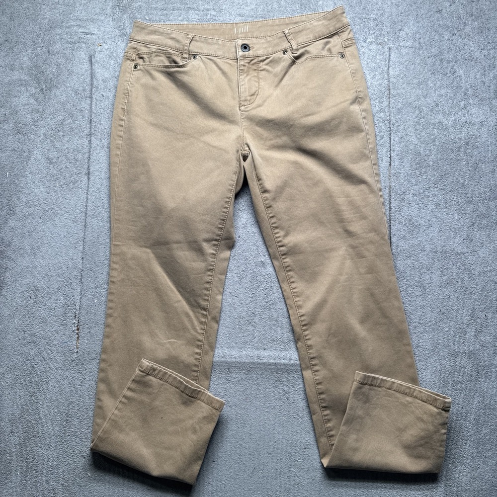 J. Jill Slim Boyfriend Khaki Pants Women's 4 Neutral Stretch Cotton Minimalist